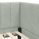 vidaXL Cadre de lit d'angle Gris clair 80 x 200 cm Velours