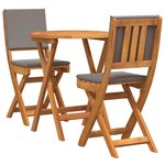 vidaXL Ensemble bistrot 3 Pièces Marron Bois d'acacia massif