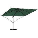 vidaXL Parasol Roma à Bras Déporté Vert et Noir 352 x 251 x 260 cm