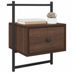 vidaXL Table de chevet murale 2 Pièces chêne marron 35x30x51 cm