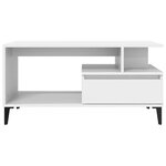 vidaXL Table basse Blanc 90x49x45 cm Bois d'ingénierie