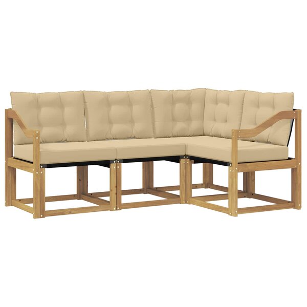 vidaXL Ensemble de canapés d'extérieur 4 pc Blanc et Beige