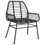 vidaXL Ensemble à manger de jardin 7Pièces noir poly rotin verre