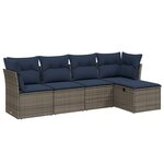 vidaXL Salon de jardin 5 Pièces avec coussins gris résine tressée