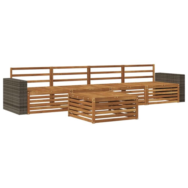 vidaXL Ensemble de canapés d'extérieur 5 Pièces Naturel