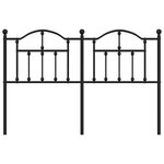 vidaXL Tête de lit métal noir 135 cm