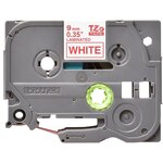 Ruban tz pour ptouch laminé 9mmx8m rouge/blanc tze222 brother