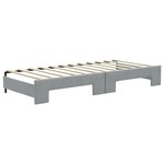 vidaXL Lit de jour avec gigogne et tiroirs gris clair 80x200 cm tissu