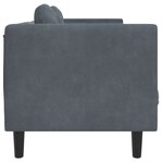 vidaXL Canapé avec coussins 2 places gris foncé velours