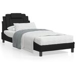 vidaXL Lit avec matelas noir 80x200 cm similicuir