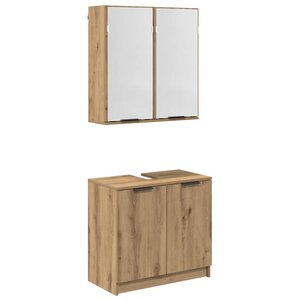 vidaXL Ensemble de Meubles de Salle de Bain avec porte Chêne artisanal