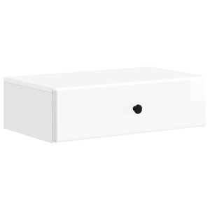 vidaXL Table d'appoint murale Blanc brillant 59 x 34 5 x 17 cm