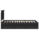 vidaXL Cadre de lit avec tête de lit Noir 100 x 200 cm Pin massif