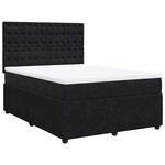 vidaXL Sommier à lattes de lit avec matelas Noir 140x190 cm Velours