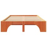 vidaXL Cadre de lit Brun cire 135 x 190 cm Pin massif