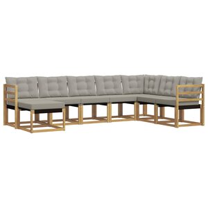 vidaXL Ensemble de canapés d'extérieur 8 Pièces Blanc et gris clair
