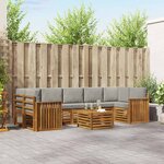 vidaXL Ensemble de canapés d'extérieur 8 Pièces Gris Naturel et Clair