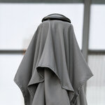 Demi parasol - parasol de balcon 5 entretoises métal dim. 2 3L x 1 3l x 2 49H m polyester haute densité gris