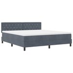 vidaXL Lit à ressorts avec matelas Gris foncé 180 x 200 cm Velours