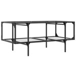 vidaXL Table basse avec dessus en verre transparent 98 5x50x45cm acier