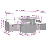 vidaXL Ensemble de canapé de jardin 6 pièces avec coussins beiges en rotin synthétique