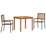 vidaXL Ensemble de salle à manger pour jardin 3 Pièces Noir