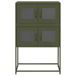 vidaXL Buffet haut vert olive 68x39x107 cm acier