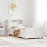 vidaXL Cadre de lit sans matelas blanc 75x190 cm bois de pin massif