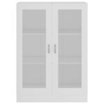 vidaXL Armoire à vitrine Blanc 82 5x30 5x115 cm Bois d'ingénierie