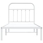 vidaXL Cadre de lit métal avec tête de lit blanc 90x190 cm