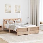 vidaXL Cadre de lit Marron 140 x 200 cm Bois massif en pin