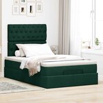 vidaXL Cadre de lit ottoman avec matelas vert foncé 120x190 cm velours