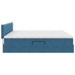 vidaXL Lit de Rangement avec matelas Bleu foncé 200 x 200 cm Velours