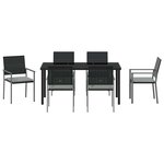 vidaXL Ensemble de salle à manger pour jardin 7 Pièces Noir Poly rotin