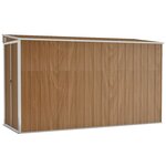 vidaXL Abri de jardin mural marron 118 x 288 x 178 cm Acier galvanisé