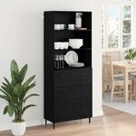 vidaXL Haut Armoire avec tiroir Chêne noir 69 5 x 34 x 180 cm