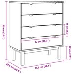 vidaXL Commode OTTA Noir 76 5 x 39 5 x 90 cm Bois de pin massif