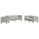 vidaXL Canapé de salon 3 pc Gris clair Velours