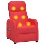 vidaXL Fauteuil de massage électrique Rouge Similicuir