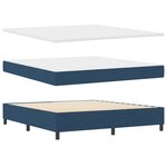 vidaXL Lit à ressorts avec matelas et lumière LED - Bleu  180x200 cm  tissu