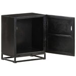 vidaXL Table de chevet Noir 40x30x50 cm Bois d'acacia et de manguier