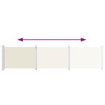 vidaXL Auvent latéral rétractable de patio 140x600 cm Crème