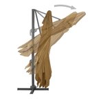 vidaXL Parasol de jardin en porte-à-faux et poteau en aluminium taupe