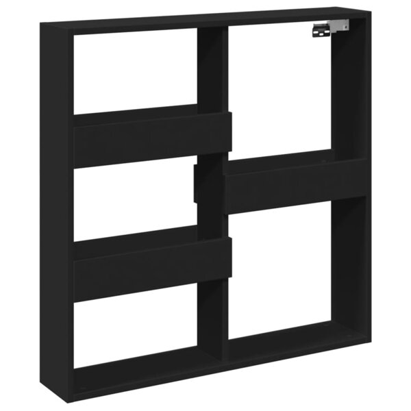 vidaXL Armoire murale noir 80x15x80 cm bois d'ingénierie