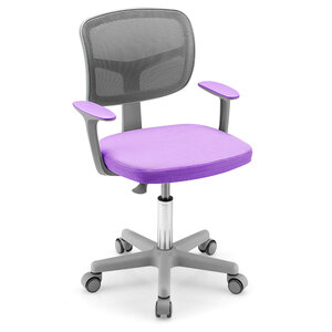 Chaise de bureau pour enfants 54 x 50 x 91 5 cm rembourrée avec soutien lombaire design en PP violet 20_0011130