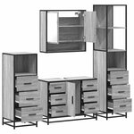 vidaXL Ensemble de meubles de salle de bain 4 Pièces sonoma gris