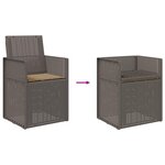 vidaXL Chaises de jardin salle à manger 2 Pièces Gris clair et Taupe PP