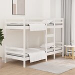 vidaXL Lit superposé Blanc 80x200 cm Bois de pin massif