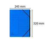 Trieur Agrafé Avec Élastiques Intérieur Noir 12 Compartiments - A4 - Bleu - X 10 - Exacompta