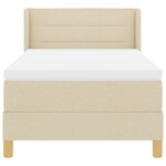 vidaXL Lit à ressorts avec matelas crème 90x200 cm tissu